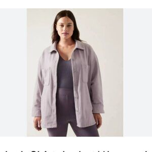 NWOT Athleta LIGHT GREY fleece shacket XL